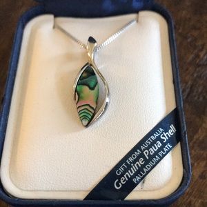 Ariki genuine paua shell palladium plate NWT